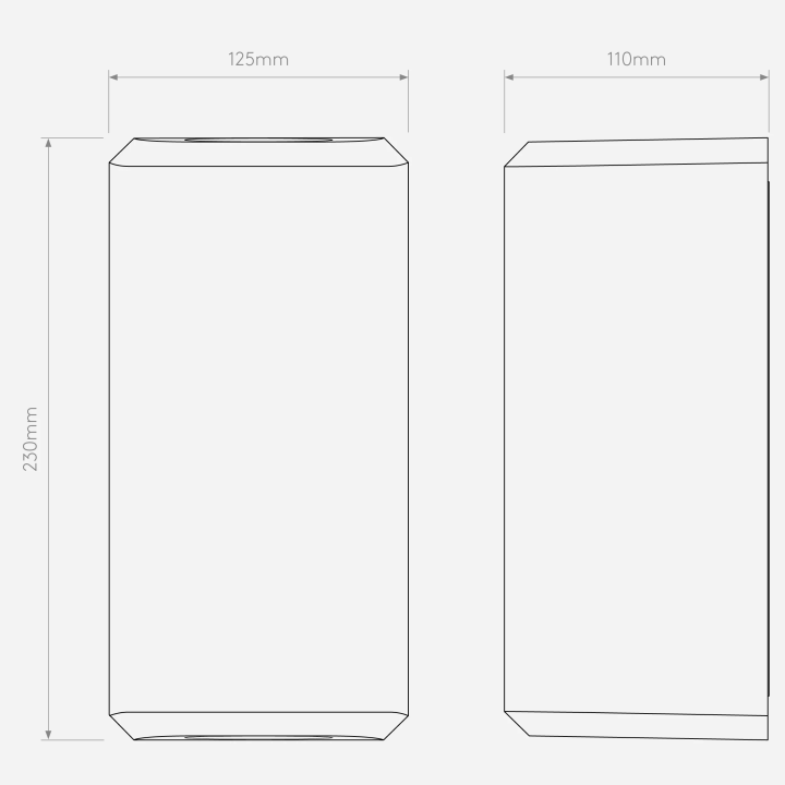 Astro Brixham Wall Twin kinkiet betonowy IP44 świeci g&oacute;ra/d&oacute;ł 2xGU10
