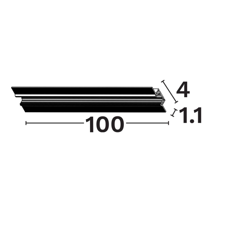 LUCES MINIMAL 11mm white/black recessed magnetic track, 1m, 2m