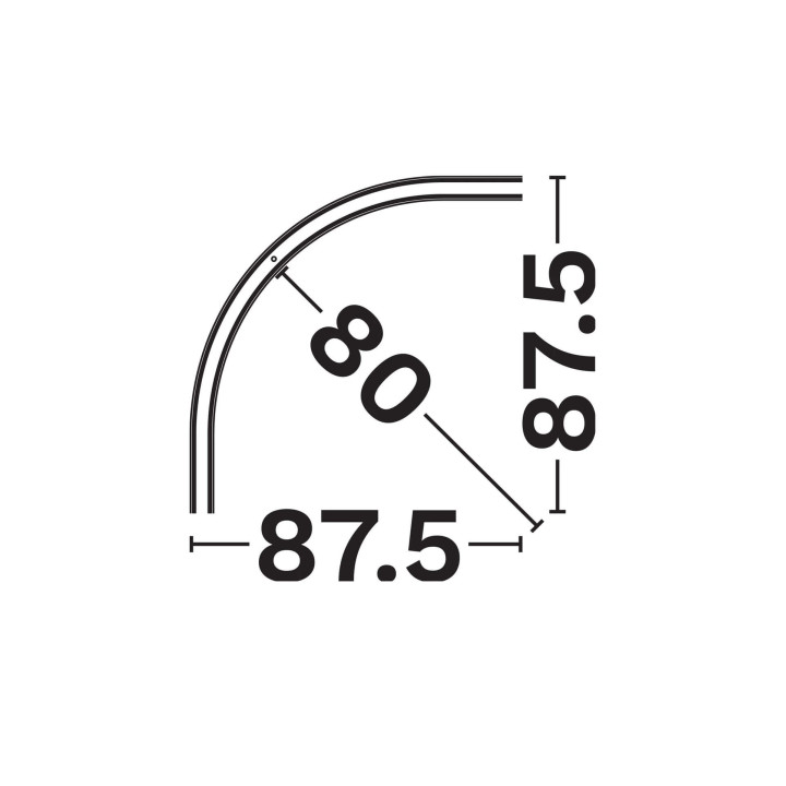 MINIMAL CURVED-B D160-90 szyna natynkowa łuk R80cm czarna 11mm 48V