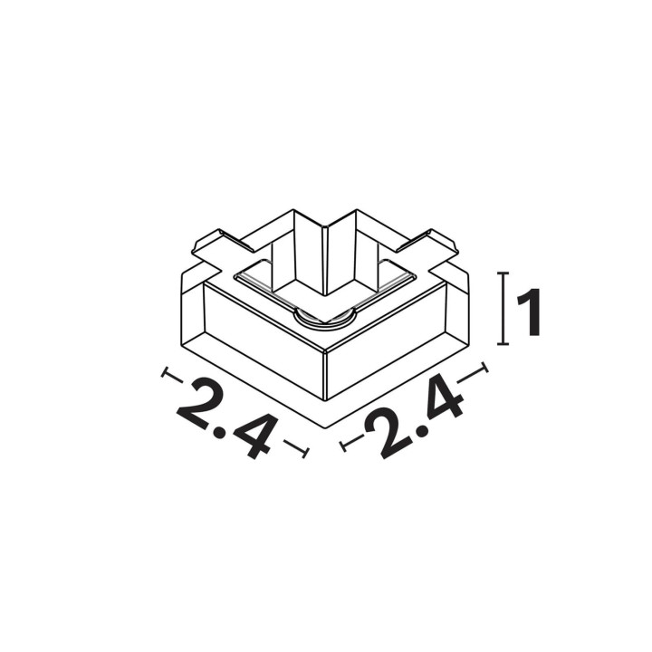 LUCES NL MINIMAL L90 mechanical corner connector, white or black 11mm
