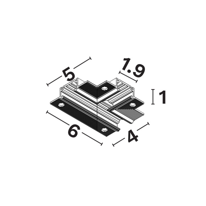 LUCES NL MINIMAL łącznik T mechaniczny podtynkowy, natynkowy 48V