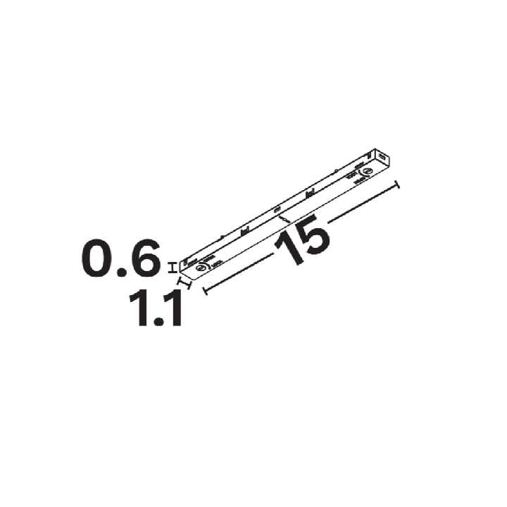 LUCES MINIMAL łącznik prosty do szyn 48V biały, czarny