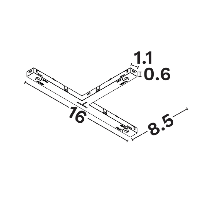 LUCES MINIMAL łącznik T elektryczny 48V biały, czarny