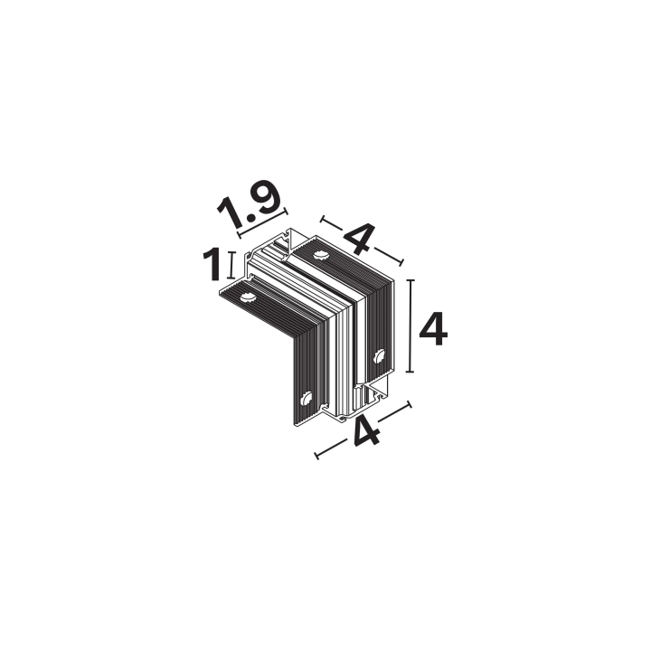 LUCES MINIMAL łącznik narożny sufit-ściana mechaniczny biały, czarny