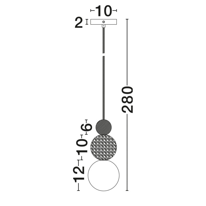 LUCES MARIS lampa wisząca 3 kule szkło, trawertyn, drewno LED G9