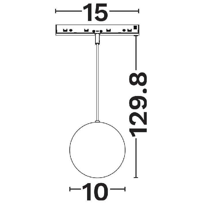 LUCES MINIMAL A360 lampa wisząca LED 5W kula 10cm do szyn 48V