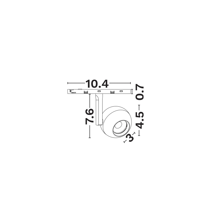 LUCES MINIMAL A26 lampa reflektor kula biała, czarna LED 6W do szyn 48V