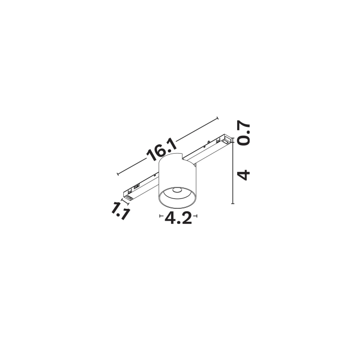 LUCES MINIMAL A30 6W LED tube light for 48V surface-mounted tracks