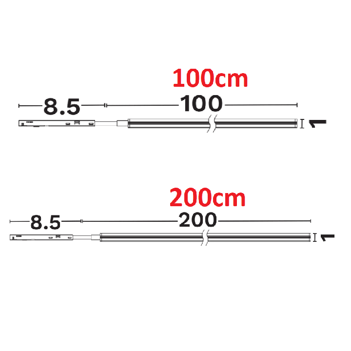 LUCES MINIMAL elastyczna lampa szynowa LED z silikonu 100cm, 200cm