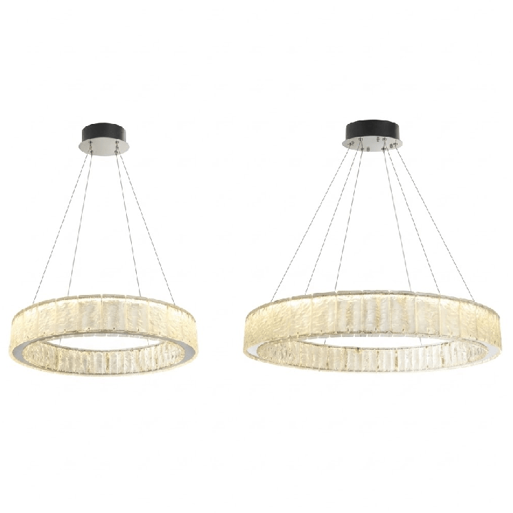 MAXLIGHT Savoy P0695/6 glass LED pendant lamp 3000K satin nickel