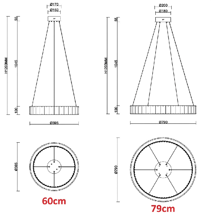 MAXLIGHT Savoy P0695/6 szklana lampa wisząca LED 3000K satynowy nikiel
