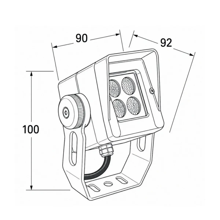 SLED BANDRE naświetlacz LED 10W IP65 3000K czarny reflektor ogrodowy