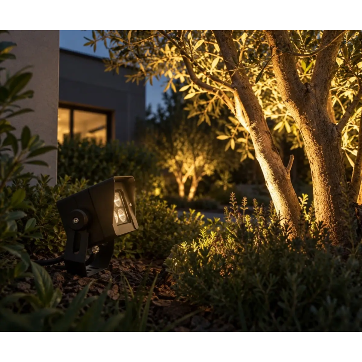 SLED BANDRE 10W LED floodlight, IP65, 3000K, black garden spotlight