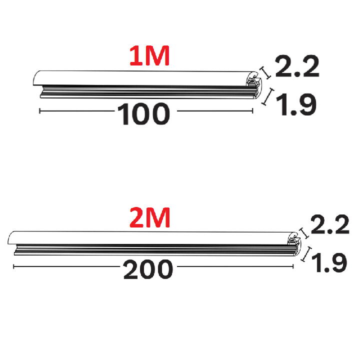 LUCES MINIMAL 11mm czarna szyna magnetyczna 48V zwieszana 1m, 2m