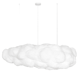 LUCES CLOUD 150cm cloud pendant lamp, 8xE27, elegant cotton design