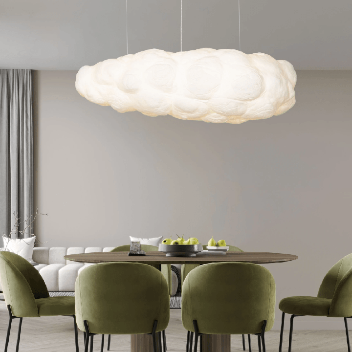 LUCES CLOUDY lampa wisząca chmura 150cm 8xE27 elegancka bawełniana