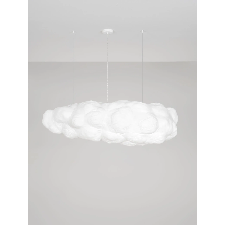 LUCES CLOUD 150cm cloud pendant lamp, 8xE27, elegant cotton design