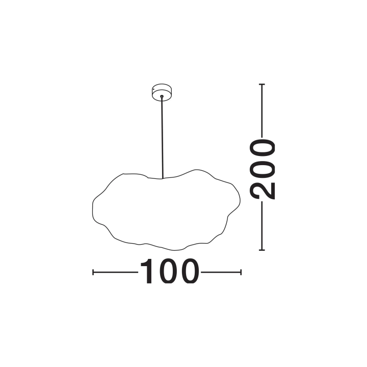 LUCES CLOUD cloud-shaped pendant lamp 100cm 4xE27
