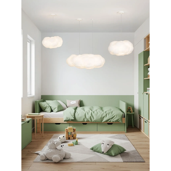 LUCES CLOUDY lampa wisząca chmura z bawełny i jedwabiu 50cm, 60cm, 80cm