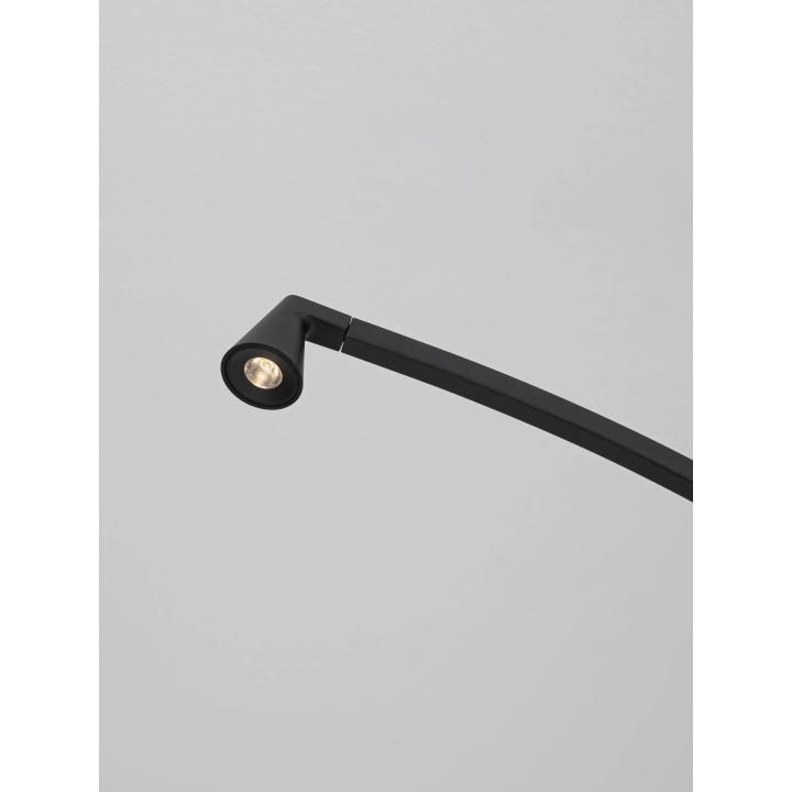 LUCES RIVO LED floor lamp, 9W, 3000K, black, 251 cm, dimmable