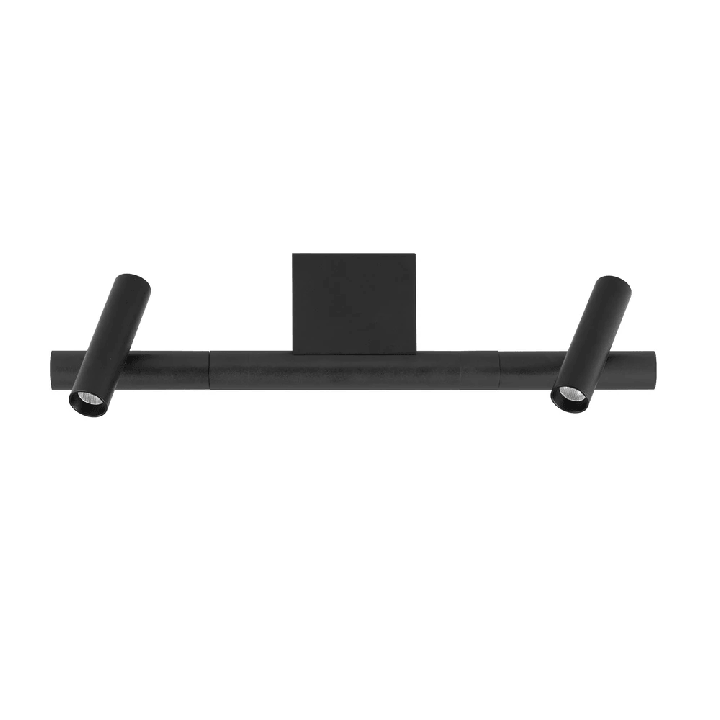 LUCES AVELO black 5W LED ceiling light with two adjustable spotlights