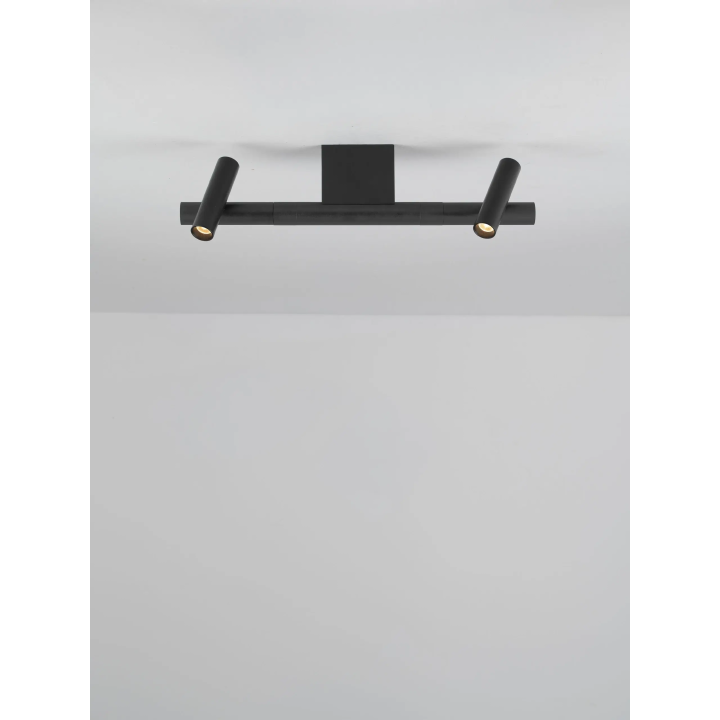 LUCES AVELO czarna lampa sufitowa LED 5W dwa regulowane reflektory