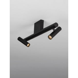 LUCES AVELO czarna lampa sufitowa LED 5W dwa regulowane reflektory