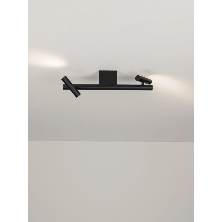 LUCES AVELO czarna lampa sufitowa LED 5W dwa regulowane reflektory