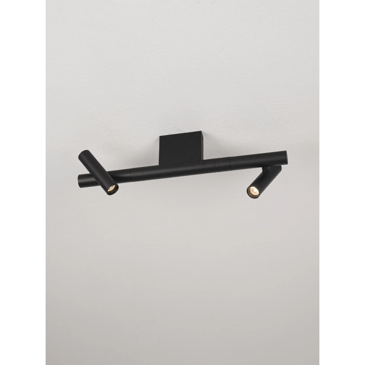 LUCES AVELO czarna lampa sufitowa LED 5W dwa regulowane reflektory