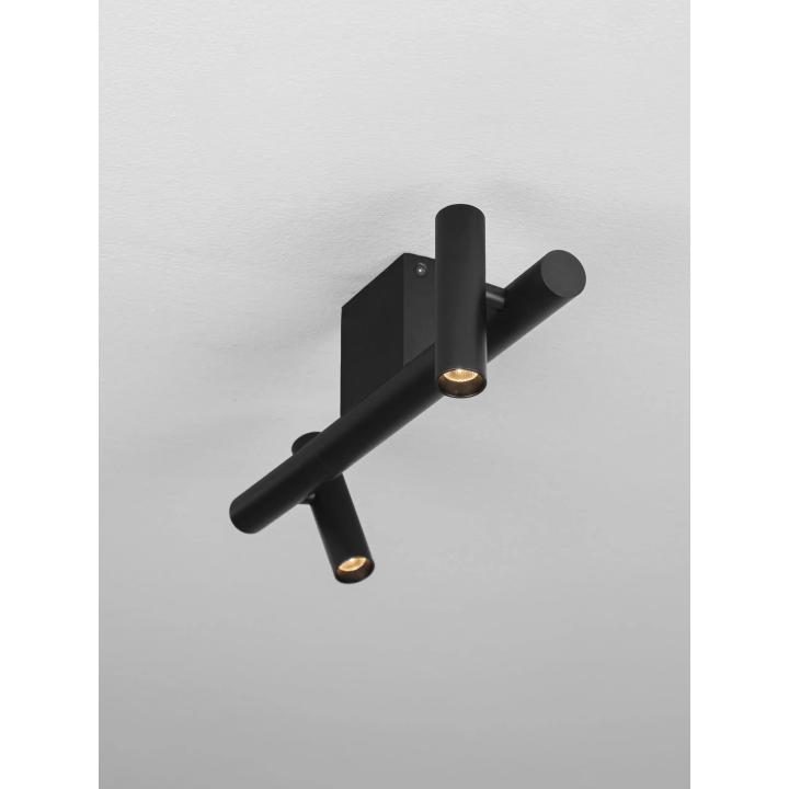 LUCES AVELO czarna lampa sufitowa LED 5W dwa regulowane reflektory