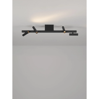LUCES AVELO lampa sufitowa LED 11W 3000K z regulacją spot&oacute;w, czarna