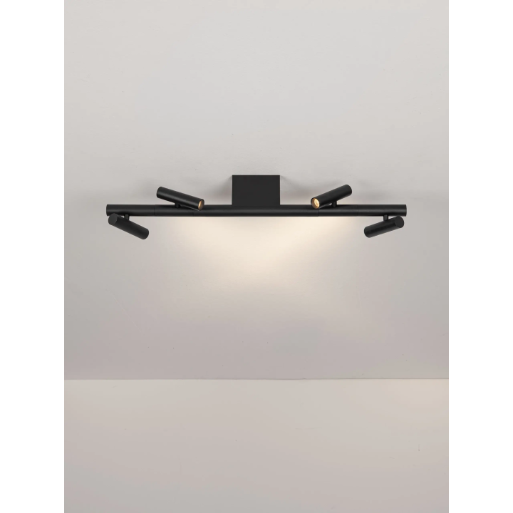 LUCES AVELO lampa sufitowa LED 11W 3000K z regulacją spot&oacute;w, czarna