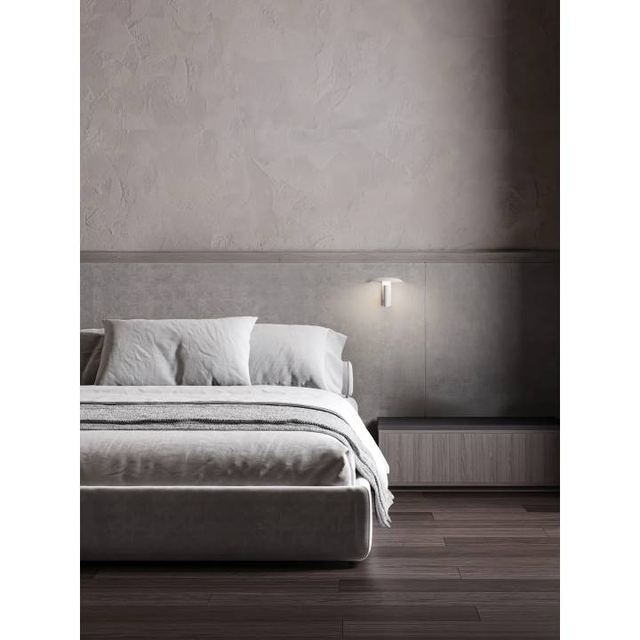LUCES FRANKIE LED wall lamp with switch on the housing, white, black