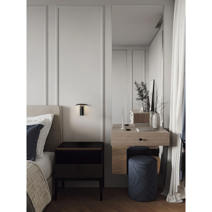LUCES FRANKIE LED wall lamp with switch on the housing, white, black