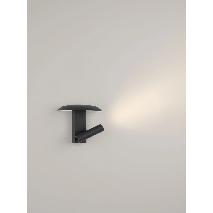 LUCES FRANKIE LED wall lamp with switch on the housing, white, black