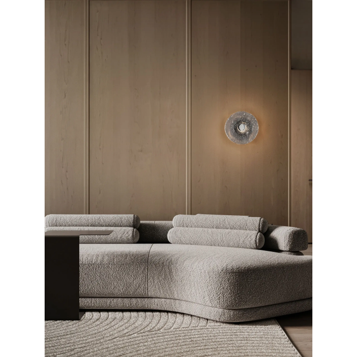 LUCES DELION okrągły szklany kinkiet LED 20cm 5W 3000K chrom