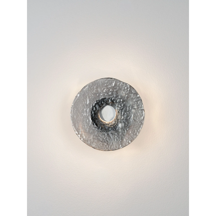 LUCES DELION round glass LED wall light &Oslash;20cm 5W 3000K chrome