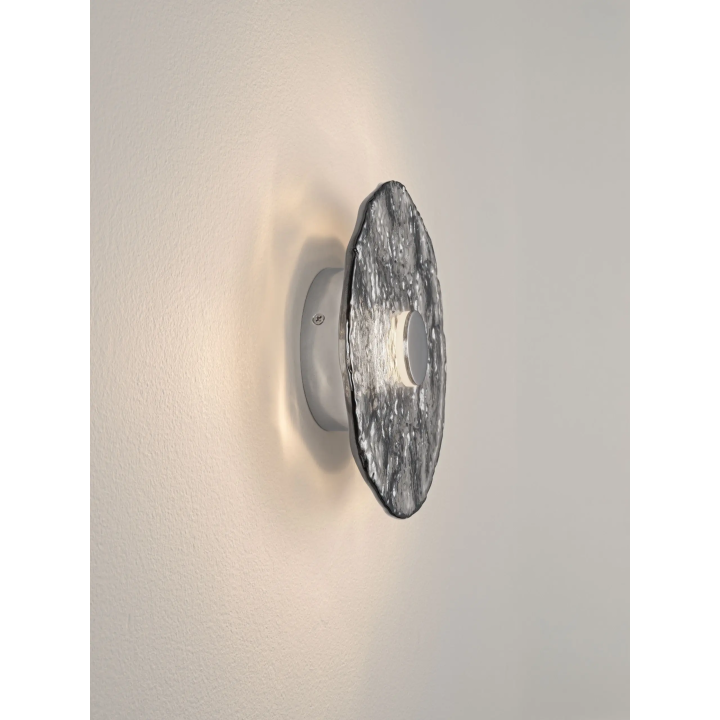 LUCES DELION okrągły szklany kinkiet LED 20cm 5W 3000K chrom