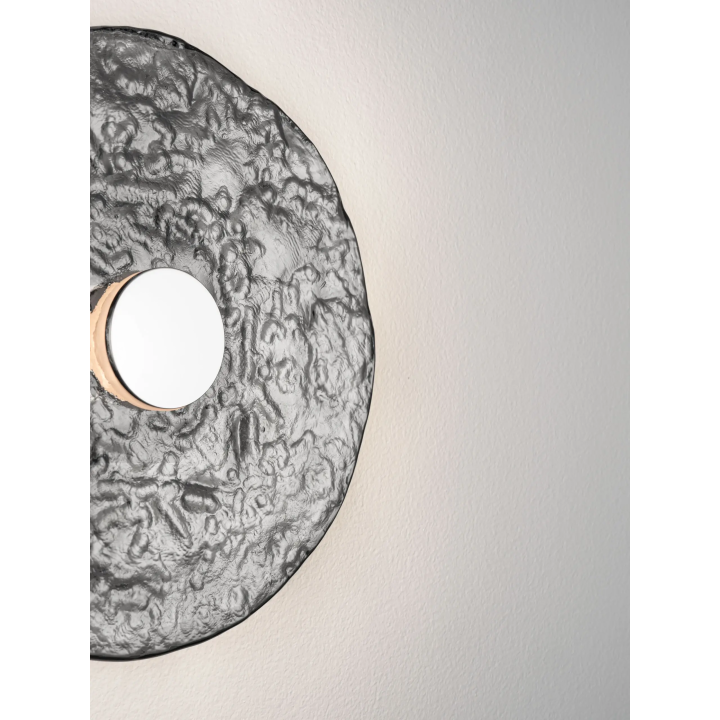 LUCES DELION okrągły szklany kinkiet LED 20cm 5W 3000K chrom