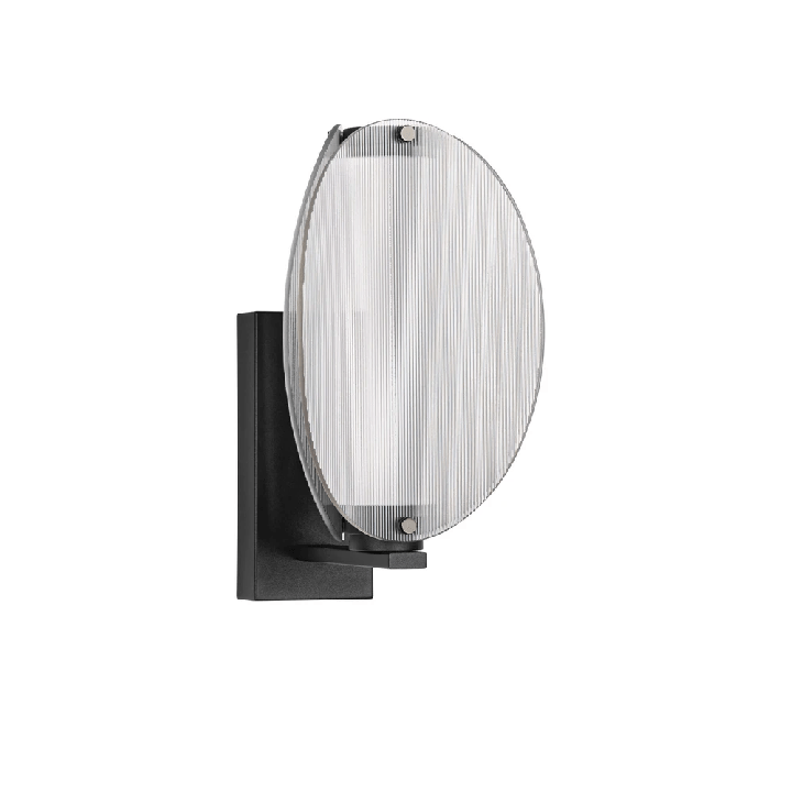 LUCES NOIR kinkiet LED 9W 3000K klosz w odcieniu dymionego szkła