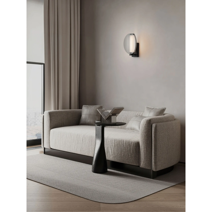 LUCES NOIR 9W 3000K LED wall lamp with a smoked glass shade