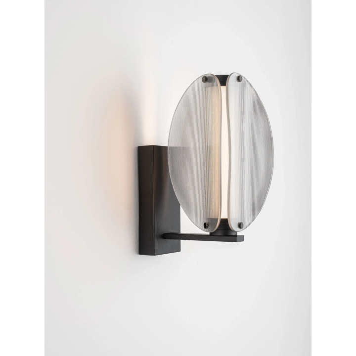 LUCES NOIR kinkiet LED 9W 3000K klosz w odcieniu dymionego szkła