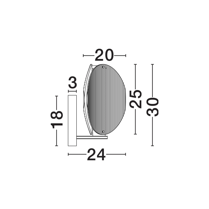 LUCES NOIR kinkiet LED 9W 3000K klosz w odcieniu dymionego szkła