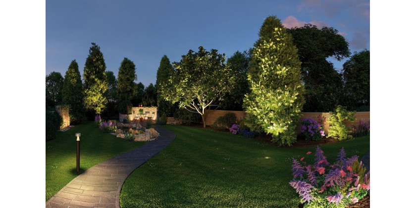  Garden lighting with LED lamps