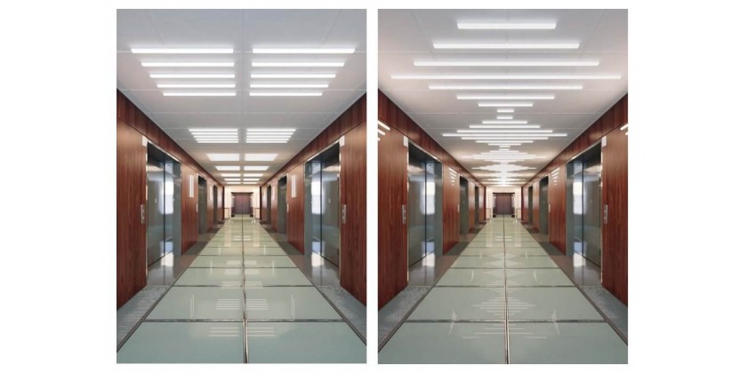 Line lighting in Armstrong modular ceilings