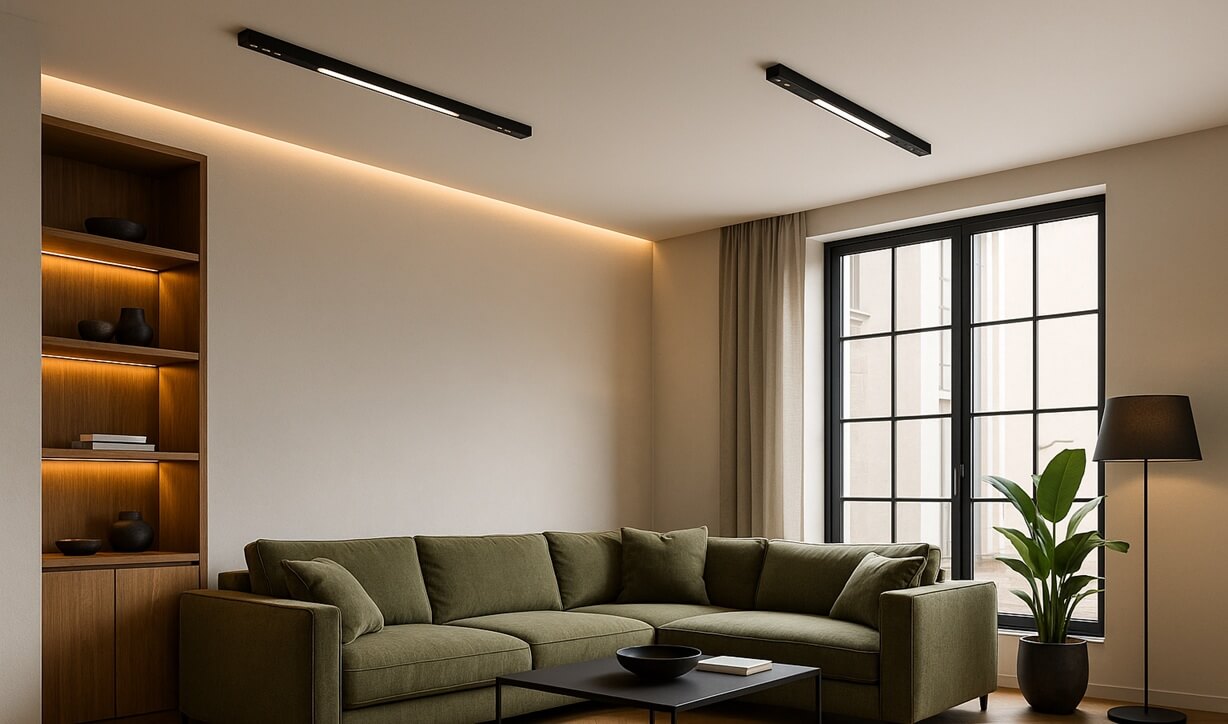 black long led ceiling lamp