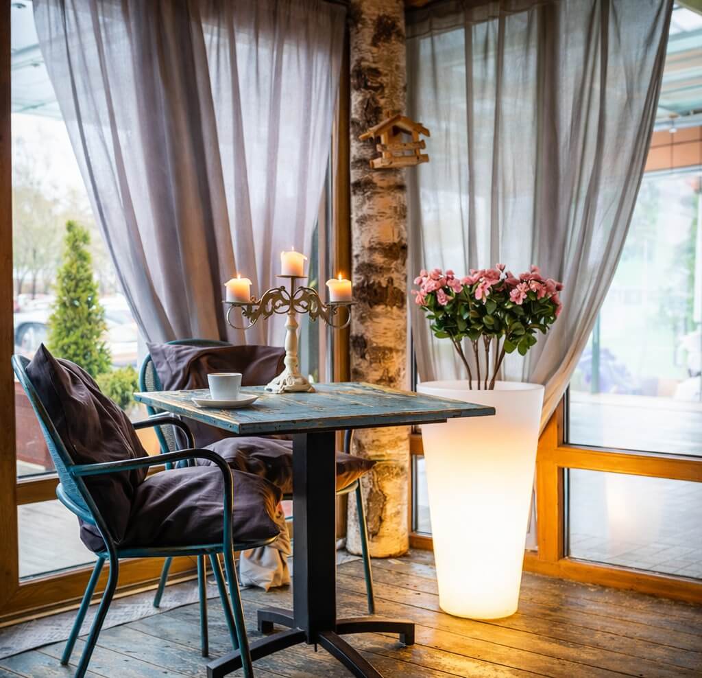 donica podświetlana led do lokalu