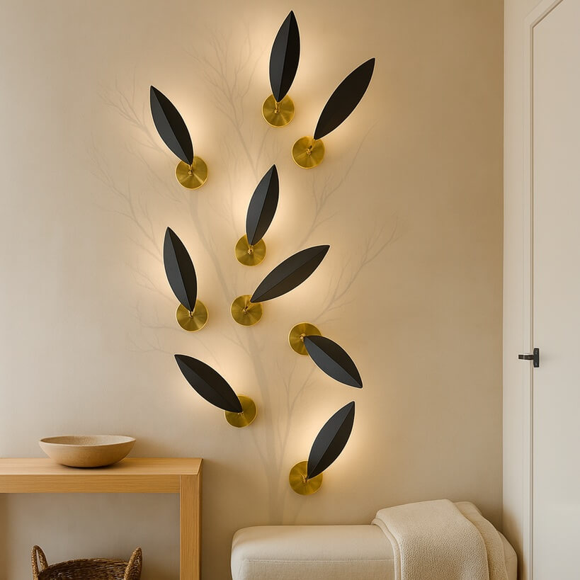 designerski czarny kinkiet LED