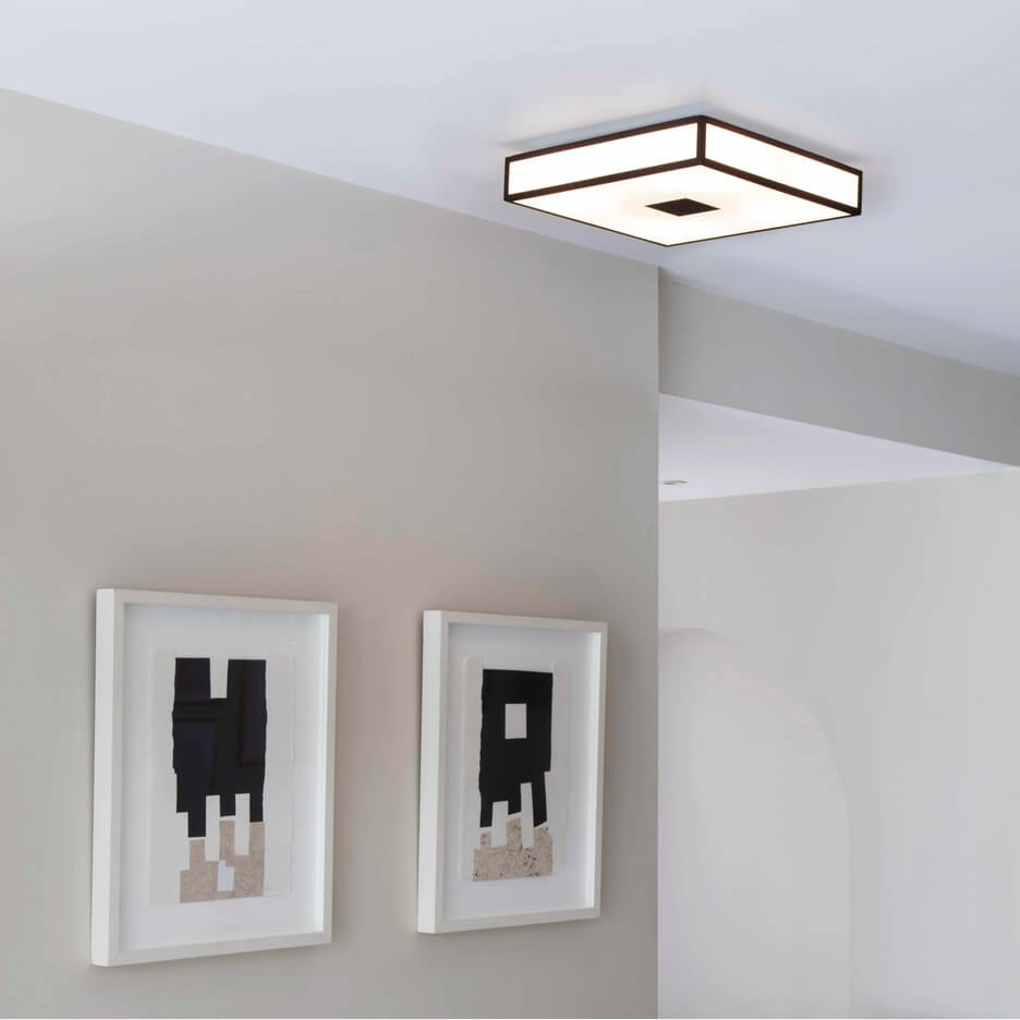 Kwadratowa lampa sufitowa do korytarza