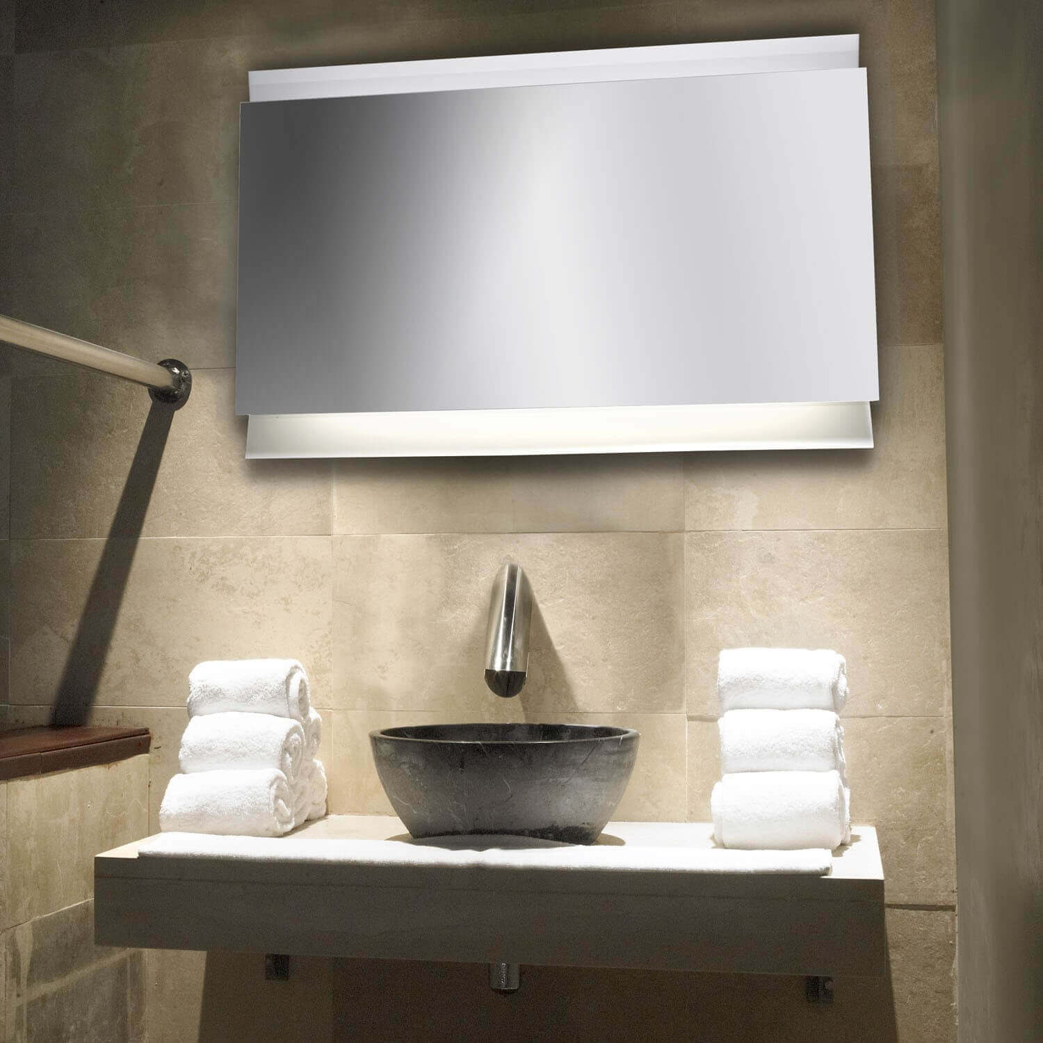 big size bathroom led mirror